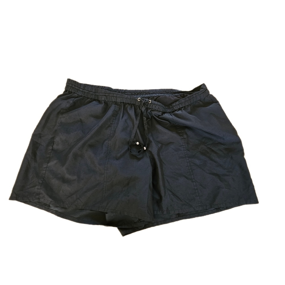 Lane Bryant Womens Black Elastic Drawstring Waist Activewear Casual Shorts 18/20